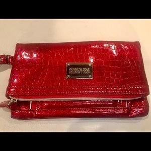 Kenneth Cole Reaction Metallic Red Patent Wristlet